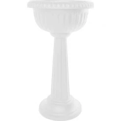 Bloem 18" Casper White Grecian Pedestal Urn Birding