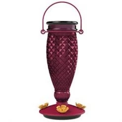 True Value Glass Hummingbird Feeder, Diamond White