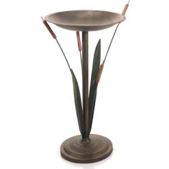 TV Home Bird Bath With Cat Tails Birding