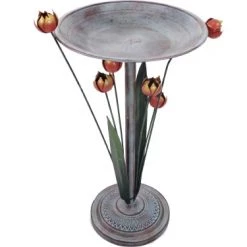 TV Home Bird Bath With Flowers Birding