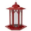 Arett Bird Boutique Red Metal Window Gazebo Feeder