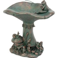 Gerson Birdbath With Fishing Frog