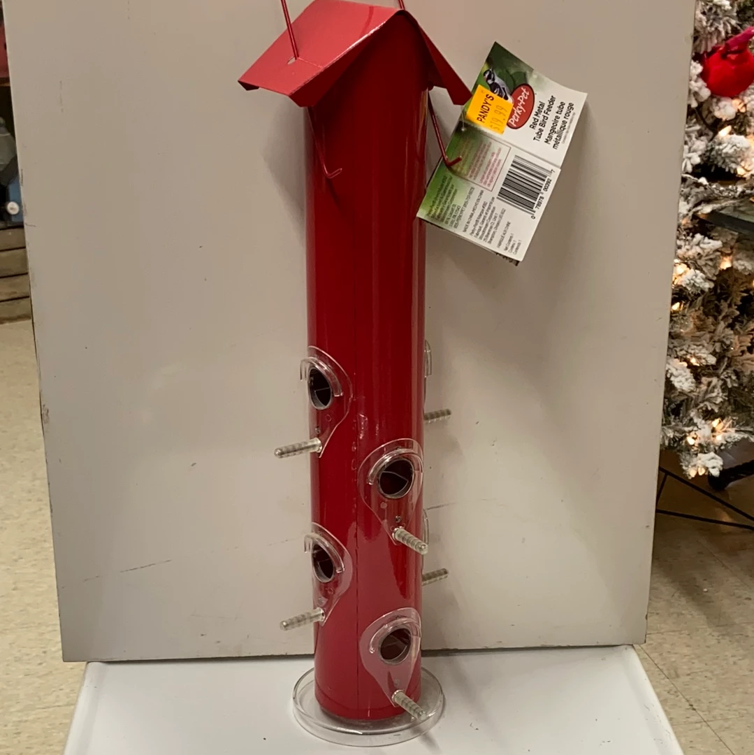 Pandy's Garden Center Bird Room Bird Feeder Red Metal Tube Bird Feeder 3 Pandy's Garden Center Bird Room Bird Feeder Red Metal Tube Bird Feeder