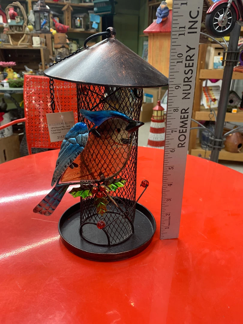 Pandy's Garden Center Round Metal And Fused Glass Bird Feeder 3 Pandy's Garden Center Round Metal And Fused Glass Bird Feeder