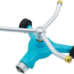 Terra Verde Metal 3-Arm Rotating Sprinkler, W/Wheeled 8-Inch Base