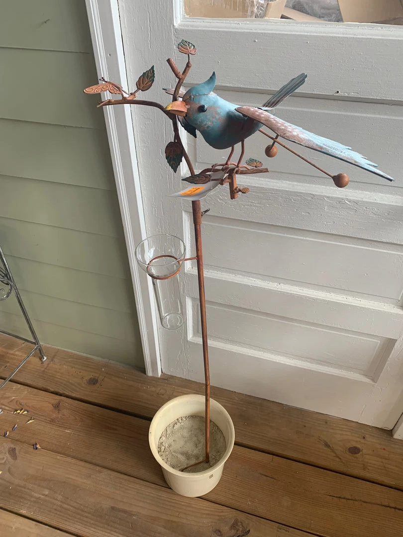 Pandy's Garden Center Perched Flying Bird Yard Sticker Blue 3 Pandy's Garden Center Perched Flying Bird Yard Sticker Blue