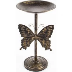 Terra Verde 28”H Butterfly Metal Birdbath Bird Baths