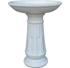 Southern Patio Pottery Showcase Birding 23" Miami White Bird Bath